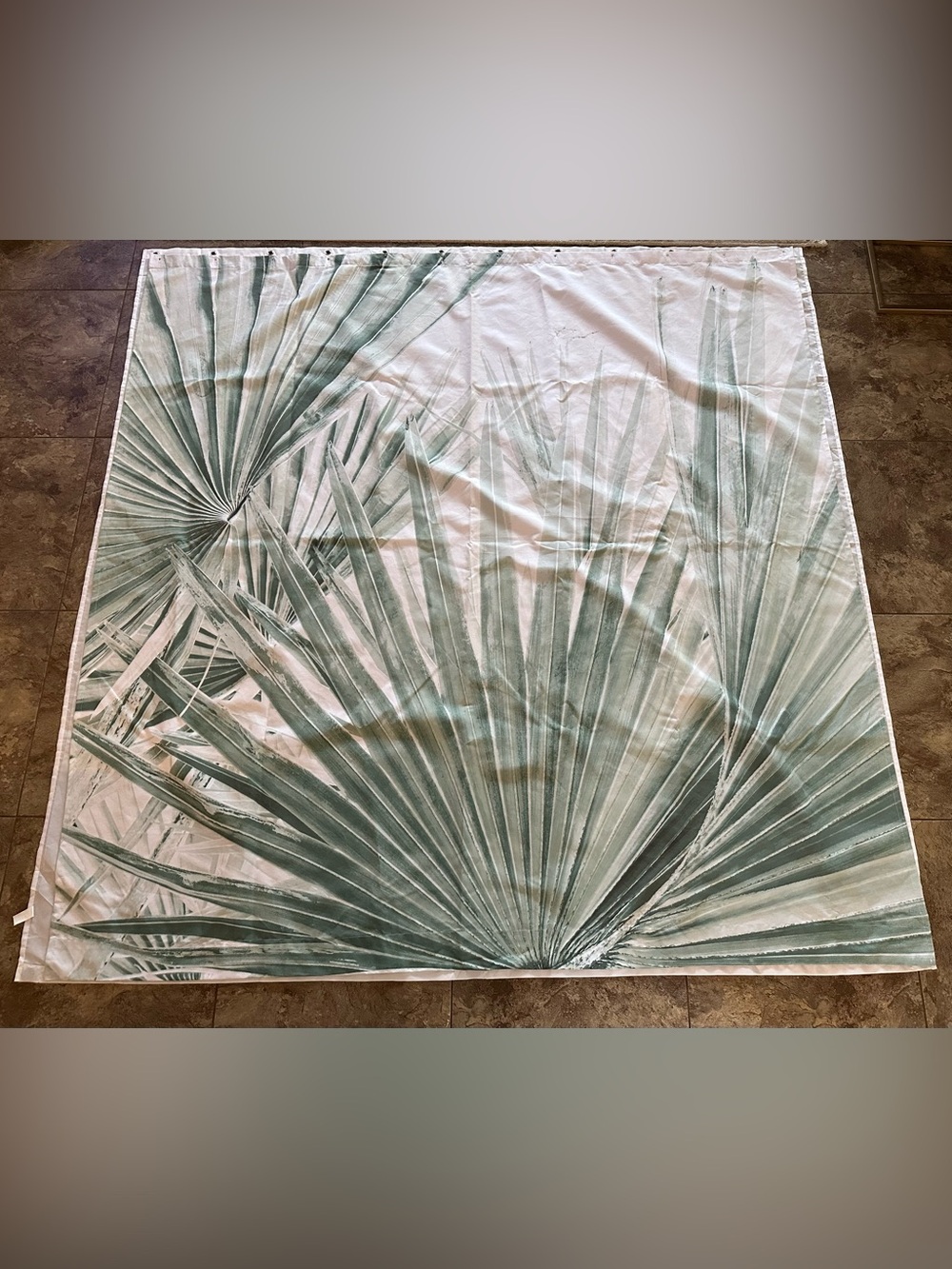 Botanical Palm Print Shower Curtain Set